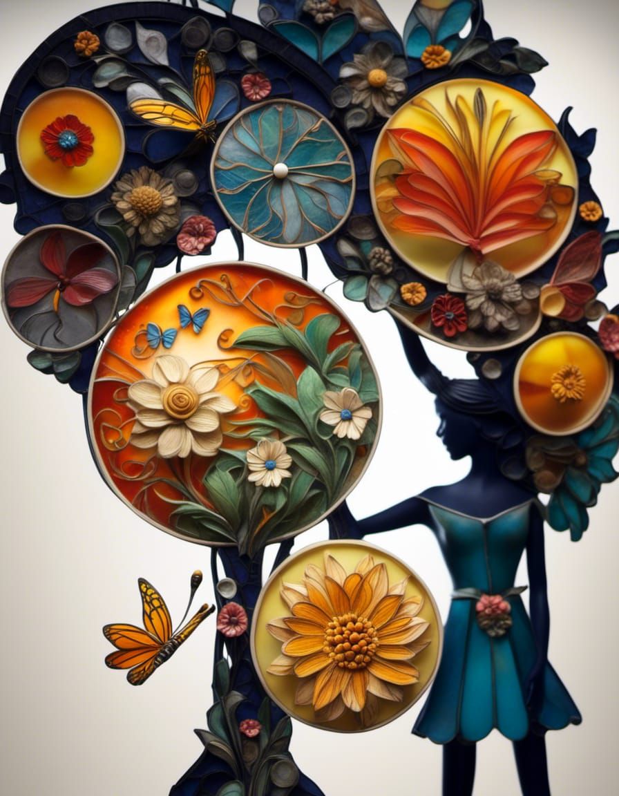 Detailed Butterfly and Dragonfly Garden in 3D