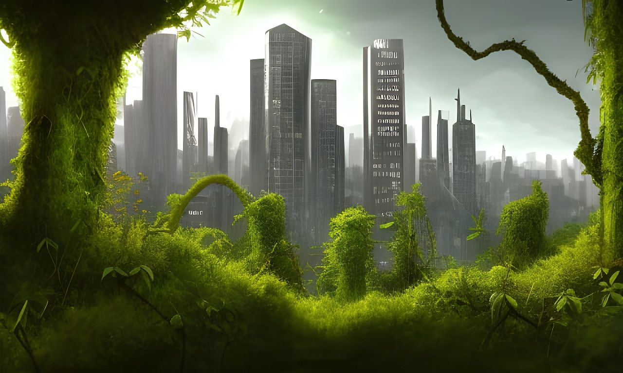 Overgrown Kindergarten: Abandoned Cityscape Concept Art