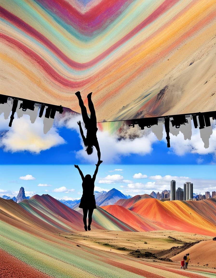 Upside Down Skylines with Rainbow Mountains