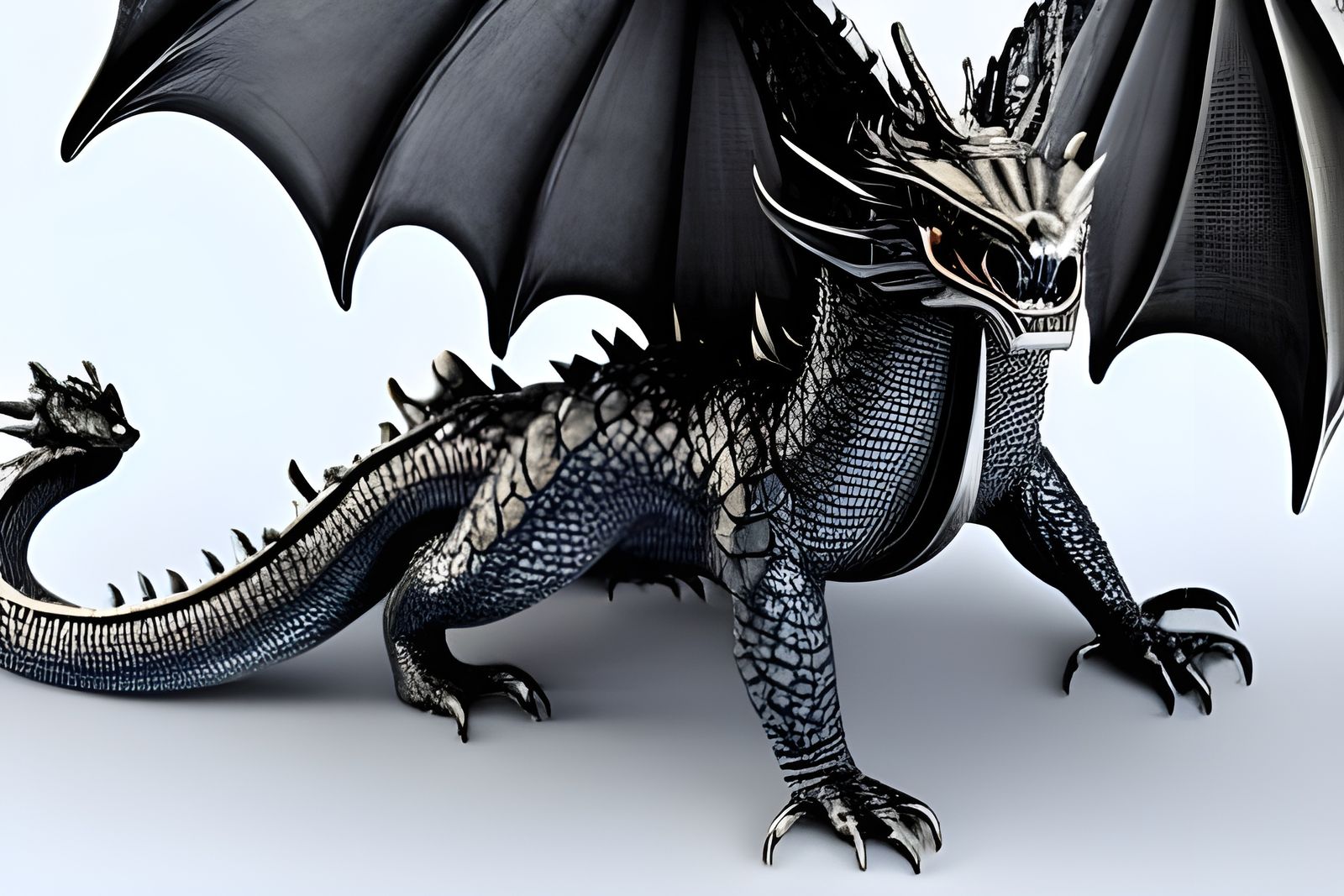 Crystal Dragon Sculpture: Cinematic Fantasy Model