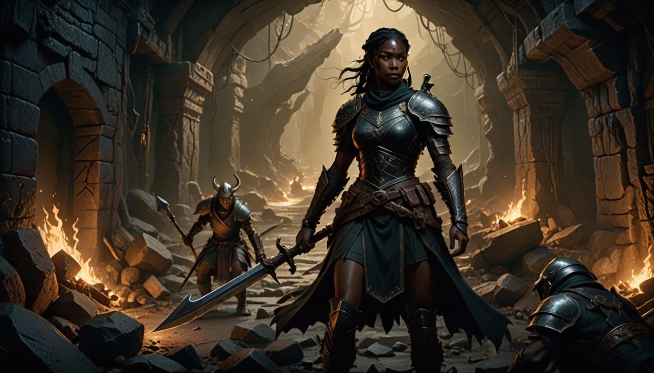 Dark Fantasy Warrior in Johan Egerkrans Style