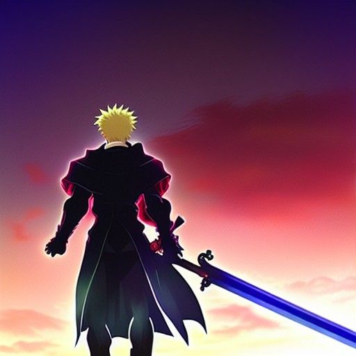 Dark Saber with Sword in Bloody Night