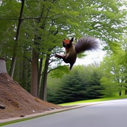 Squirrel Backflip Avoids Car Accident