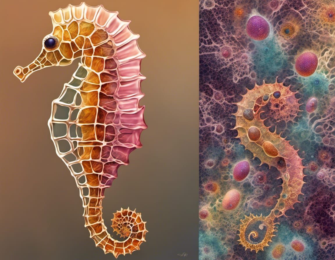 Seahorses in Microcosmos: Abstract AI Art
