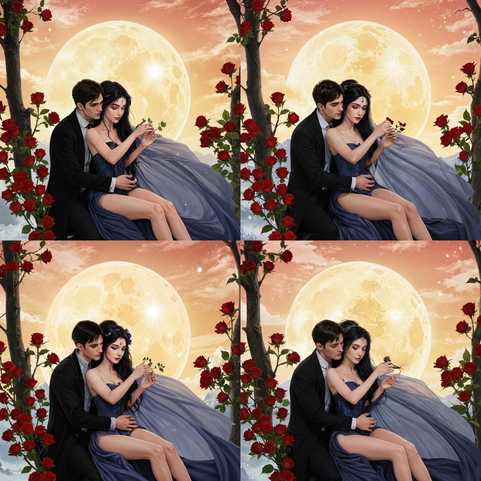 Romantic Solar Elven Queen with Roses