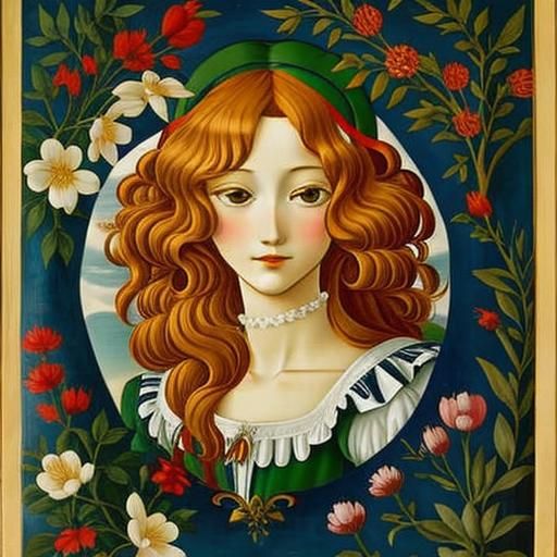 Botticelli-Style Portrait of Pierrot