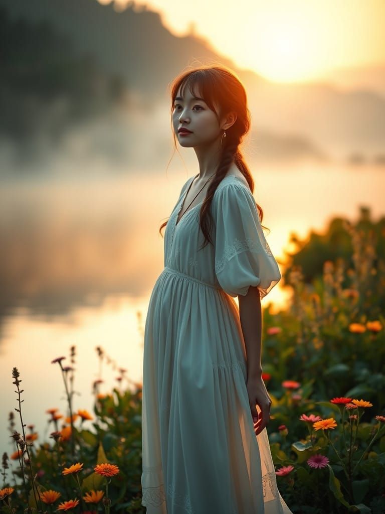 Hopeful Morning Sunrise Over Majestic Mountains