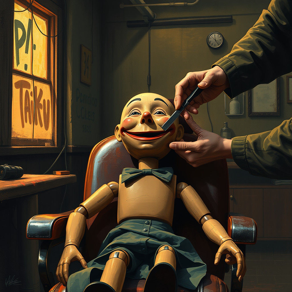 Ventriloquist Dummy Shave: Gritty Urban Barber Shop