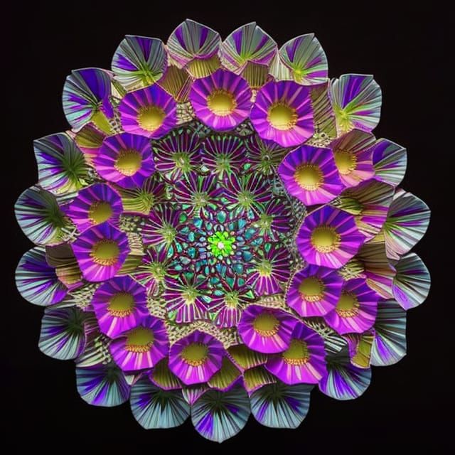 Stained Glass Flowers in Volumetric Lighting