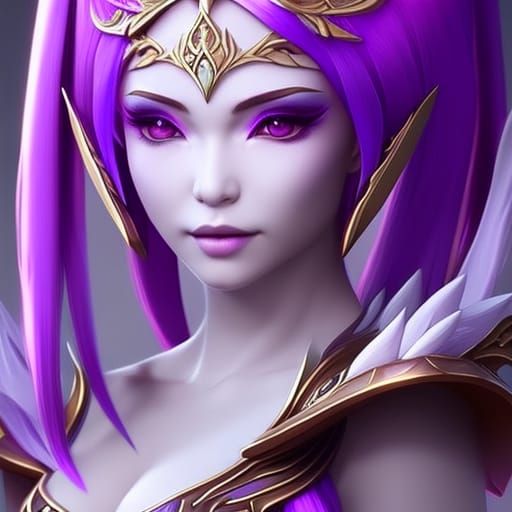 Elegant Elf Queen Portrait in 3D Game Art