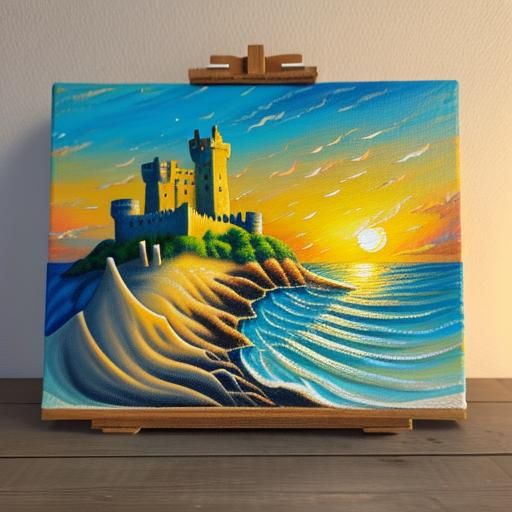 Mouse and Sandcastle: An Expressionist Seascape