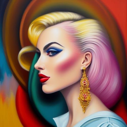 Rockabilly Woman, Intricate Graffiti Art in 4K