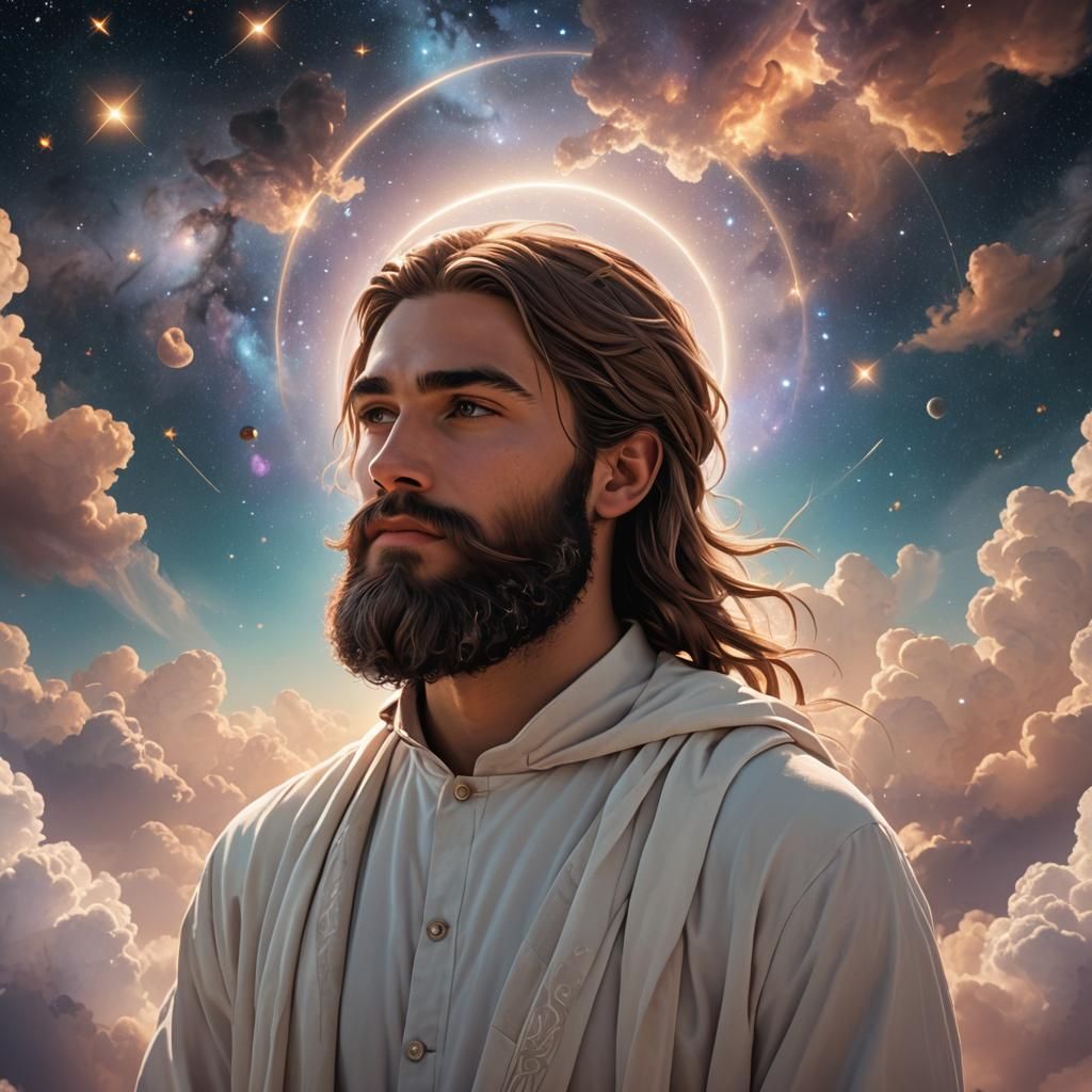 Celestial Beard: Digital Art from a Divine Realm