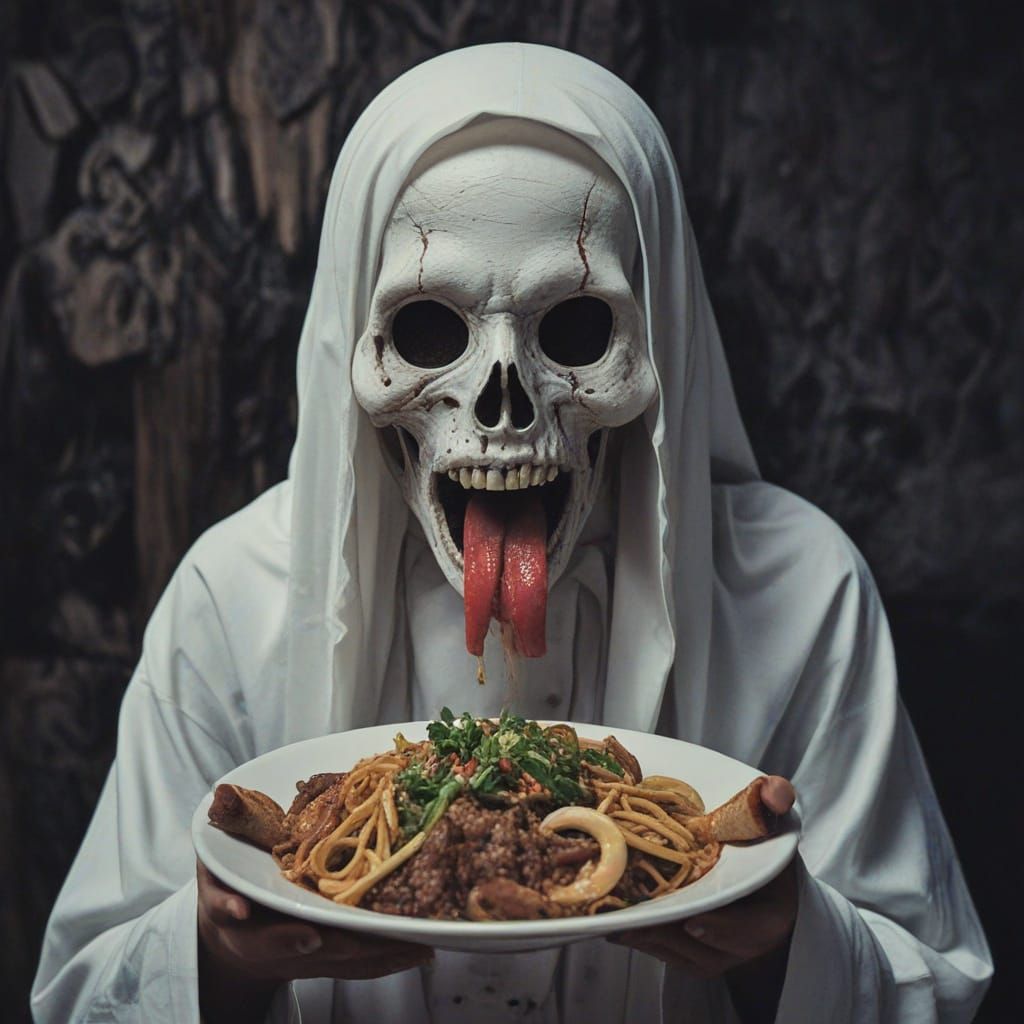 Ethereal Hungry Ghost in Surreal Style