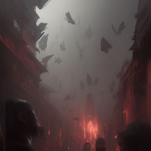 Sinister Gathering in Dark Fantasy Style