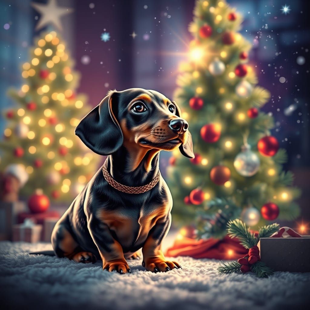 Cosmic Christmas Dachshund