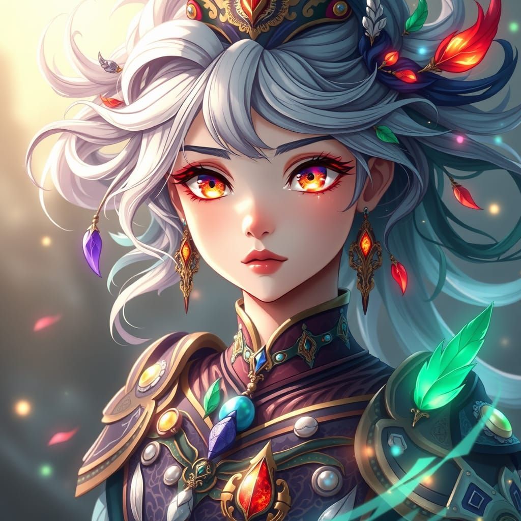 Godlike Queen with Shifting Eyes and Ethereal Aura