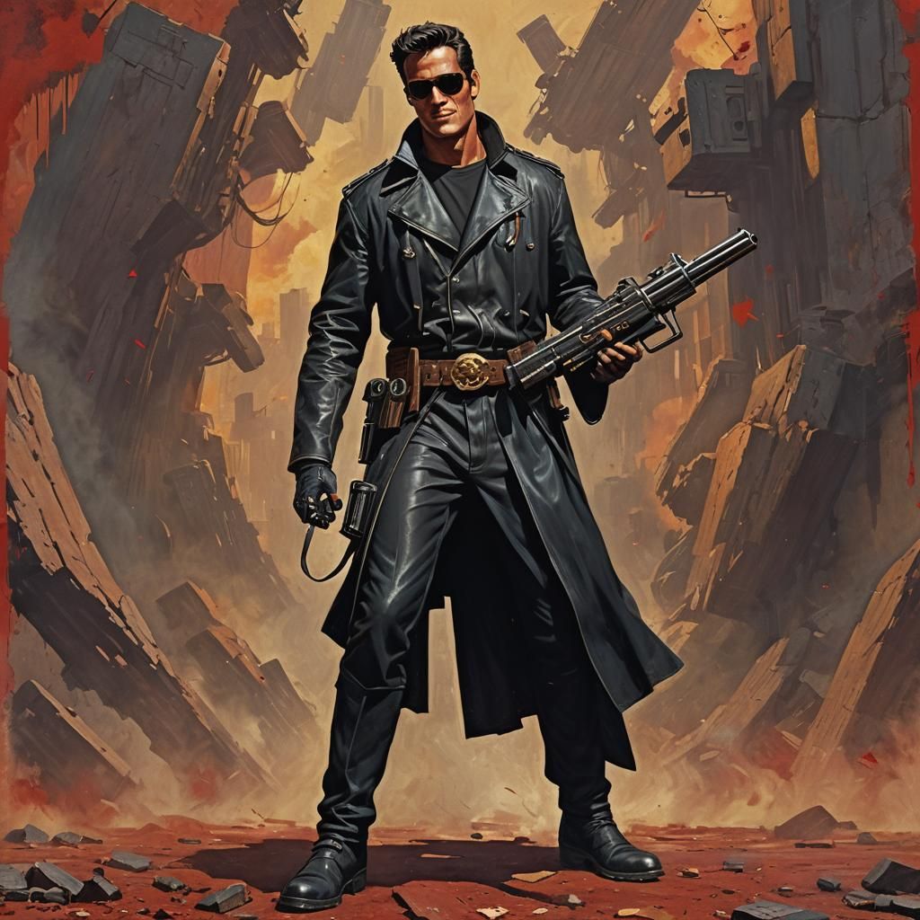 Young Ash Williams Grasps Minigun in Fantasy World