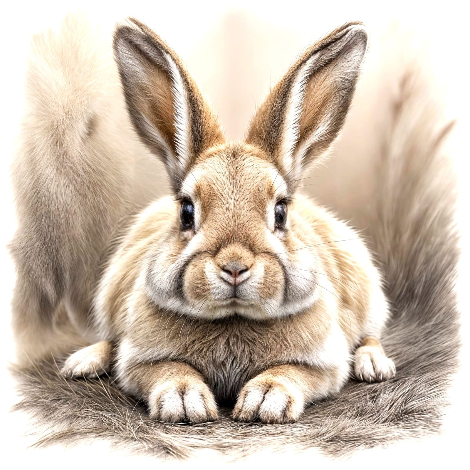Detailed Pencil Sketch of a Flemish Giant Rabbit