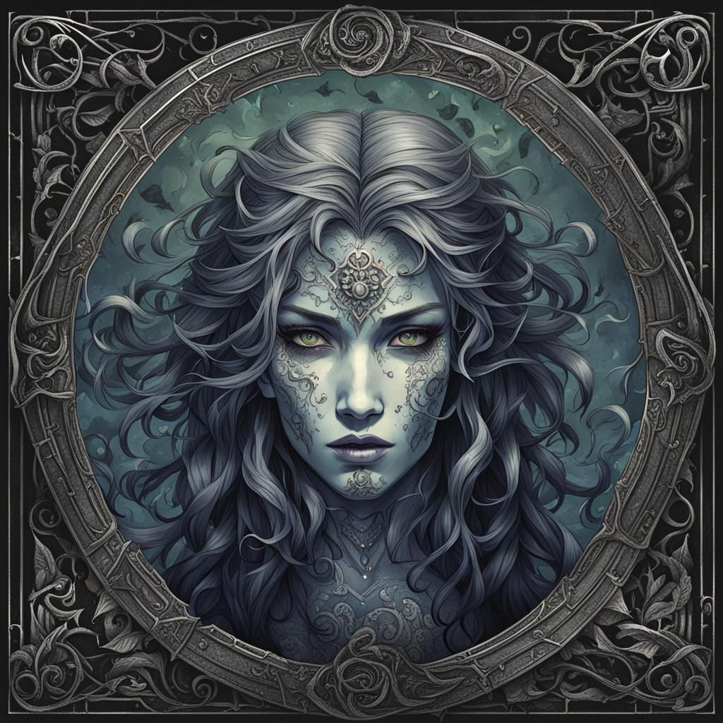 Moirai in Dark Fantasy Style