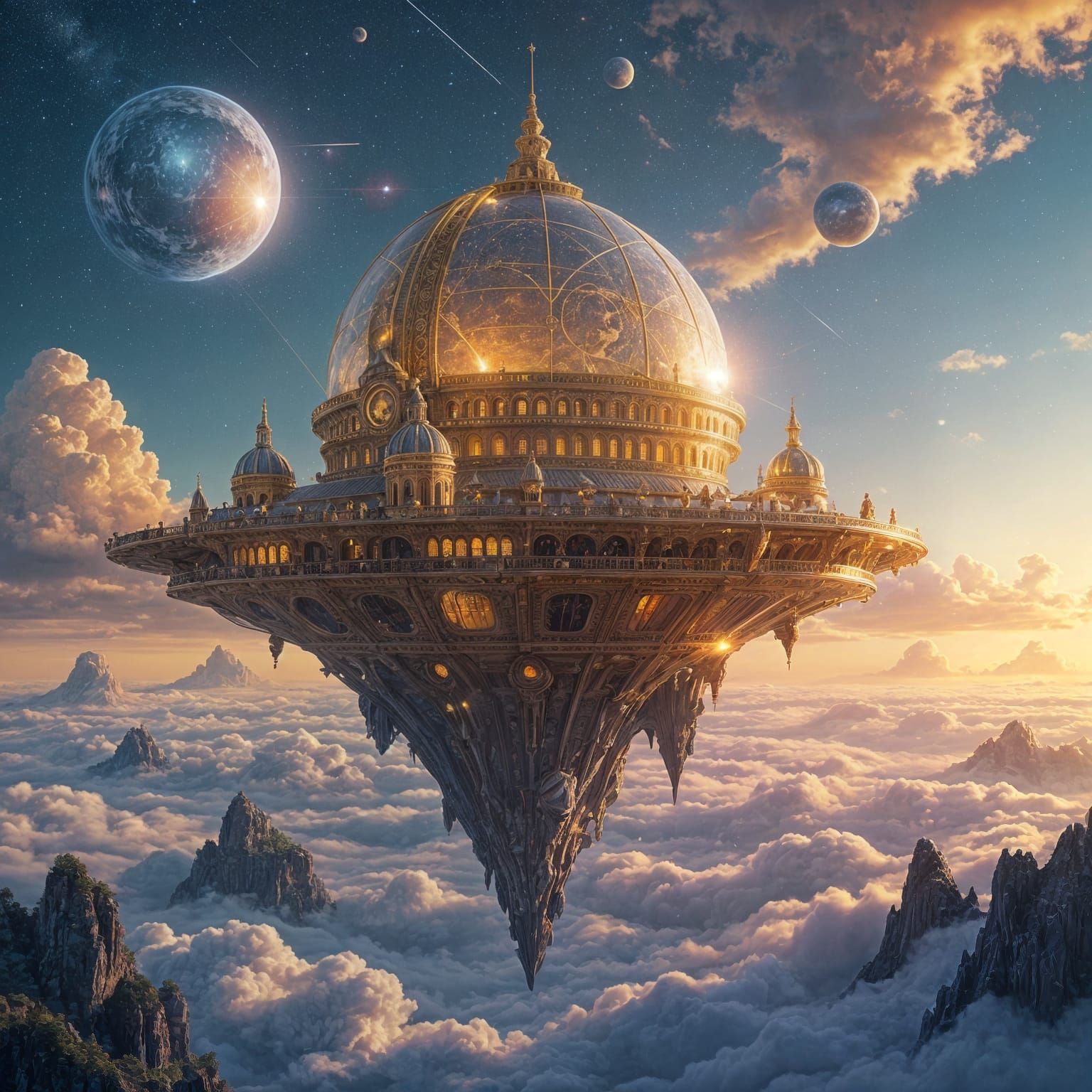 Colossal Observatory Atop Floating Dream Island