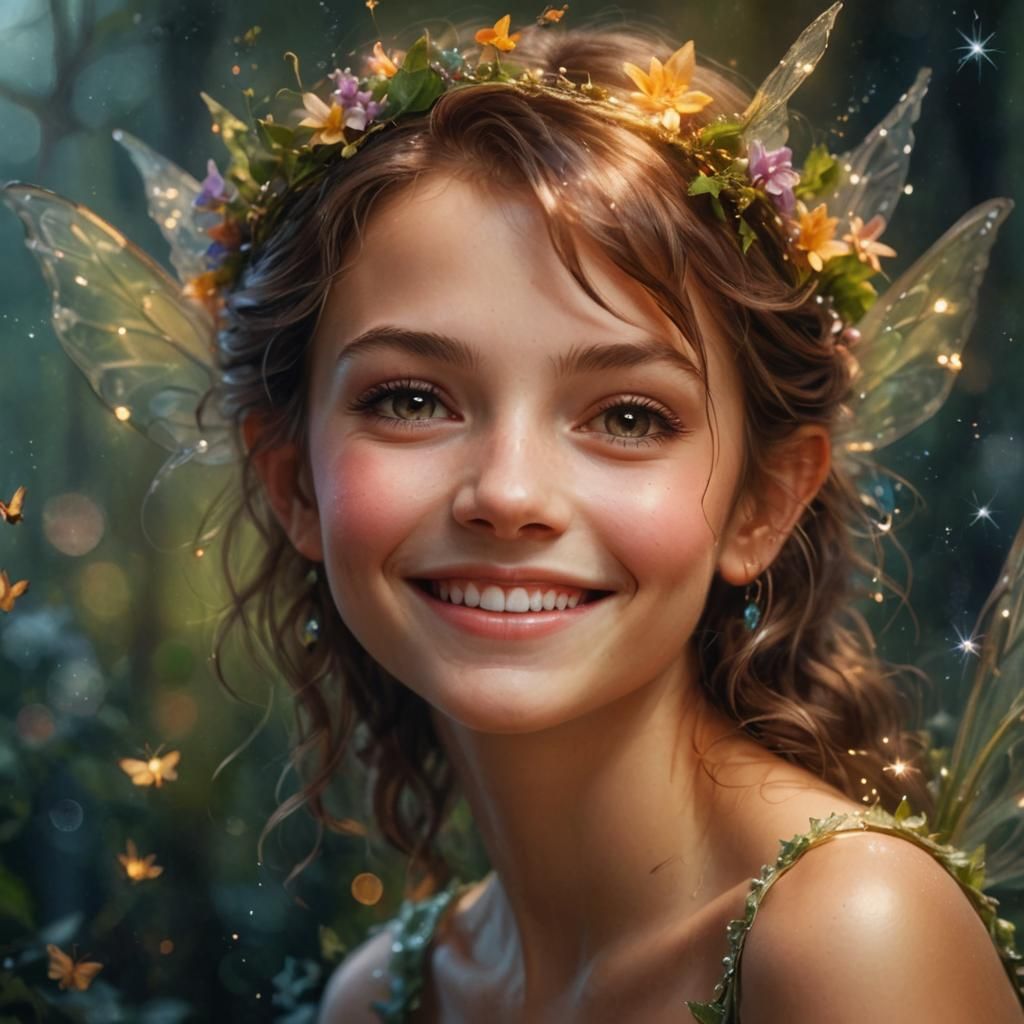 A beautiful smiling fairy portrait
