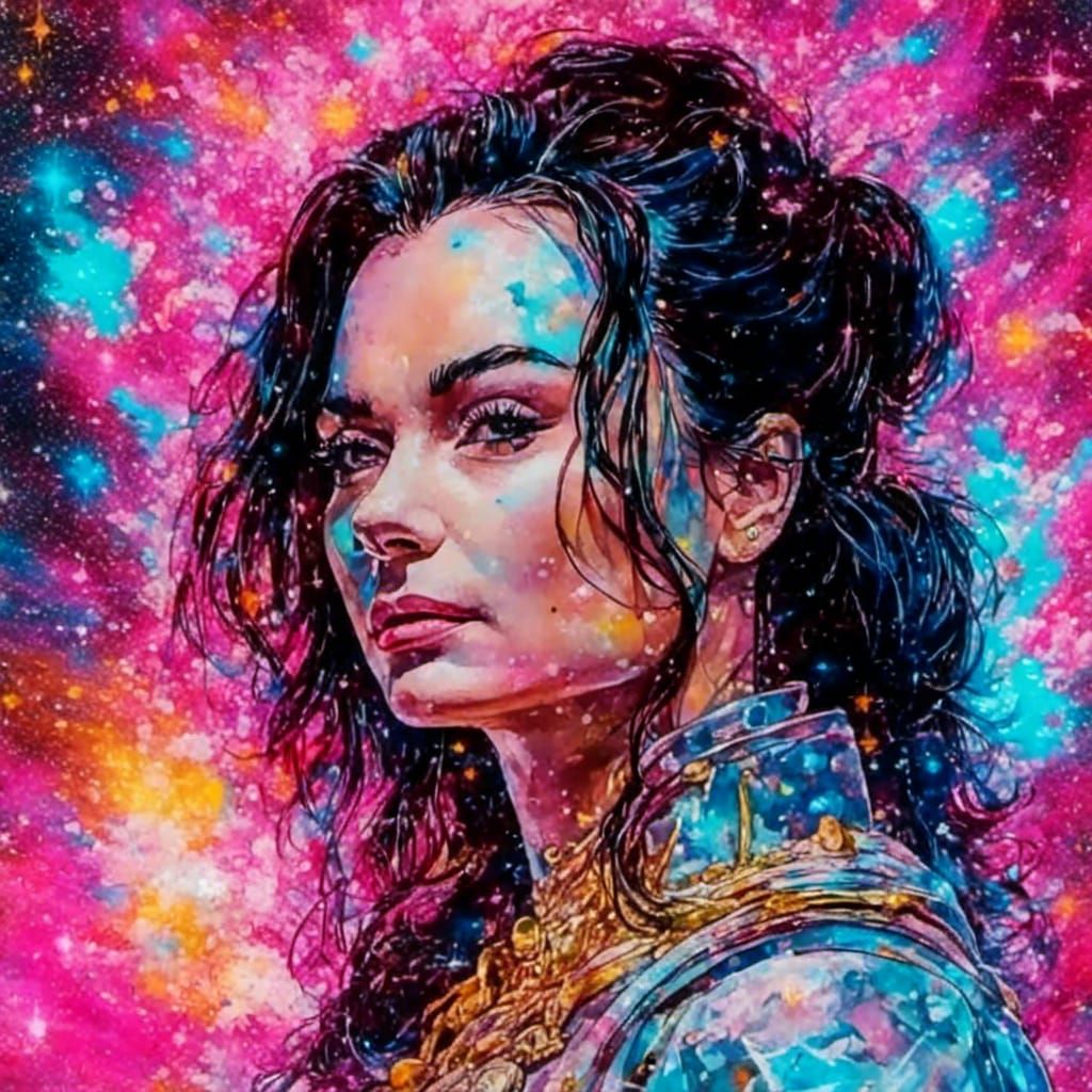 Bioluminescent Portrait in Boho Fantasy Style