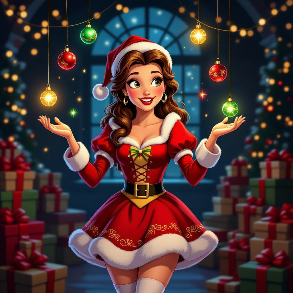 Retro Belle Juggling Christmas Ornaments