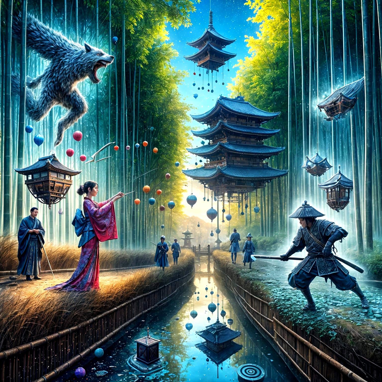 Surreal Kyoto Bamboo Forest Unfolds into Alternate Realities