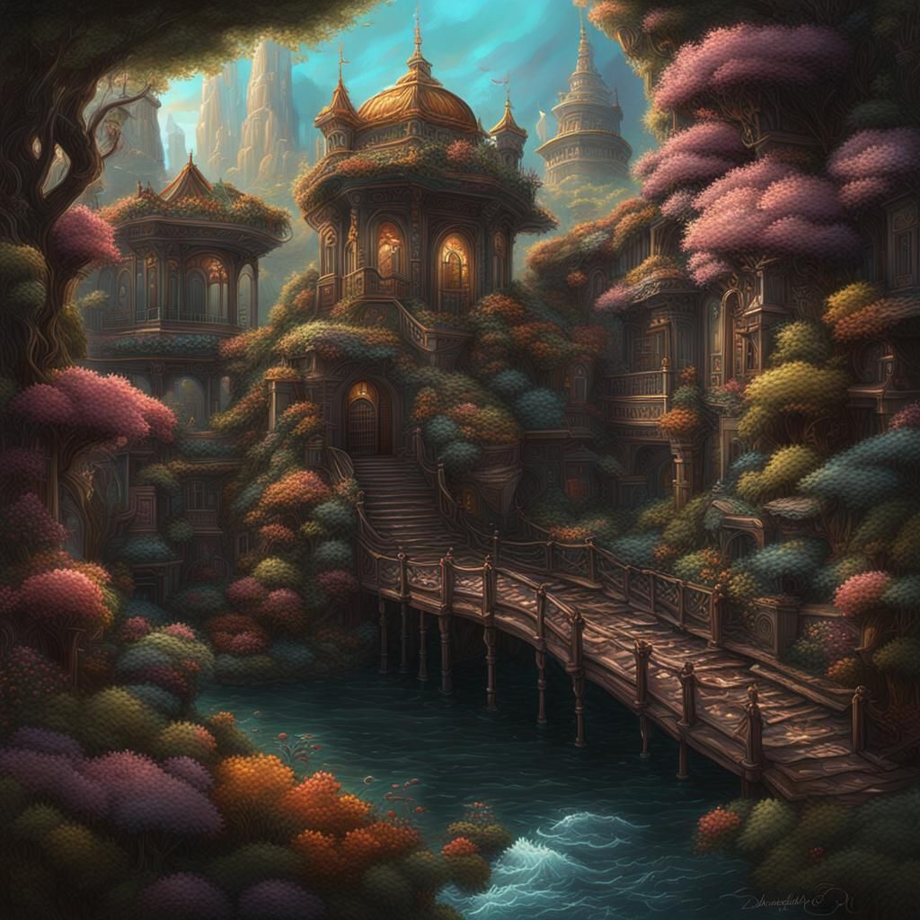 Fantastical Matte Painting with Intricate Detail