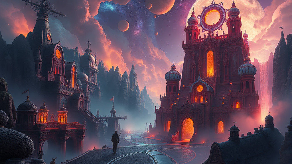 Mystical Realm: A Fantastical Matte Painting in 8K