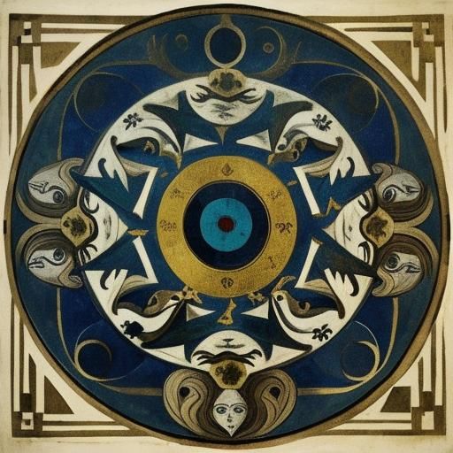 Surreal Rabbit Howling, Inspired by Icon Painting