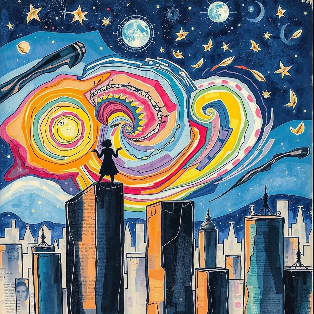 Dada-Inspired Photogram of Cabaret Performer in Collage