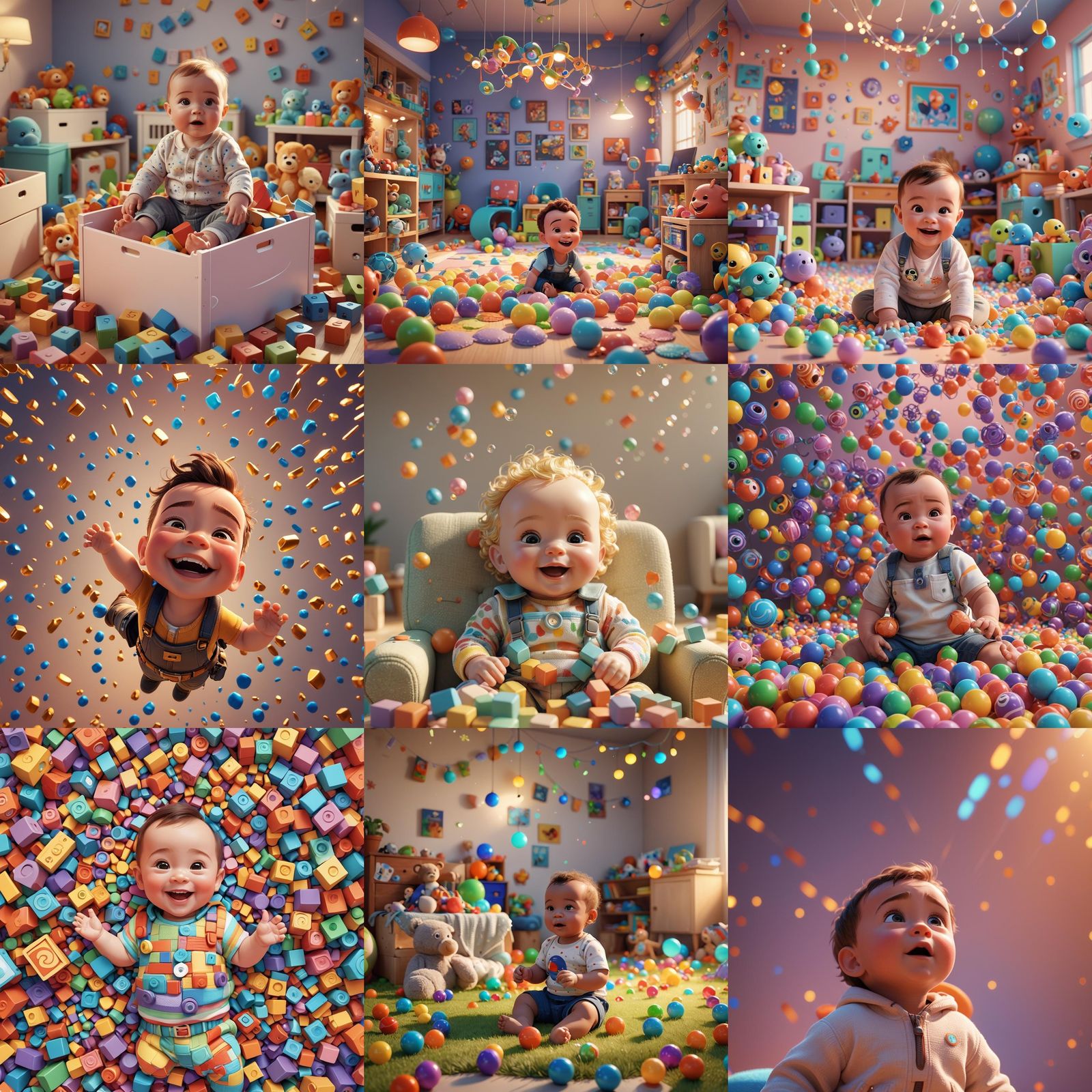 Cute Baby: 3D Digital Art in Pixar Style