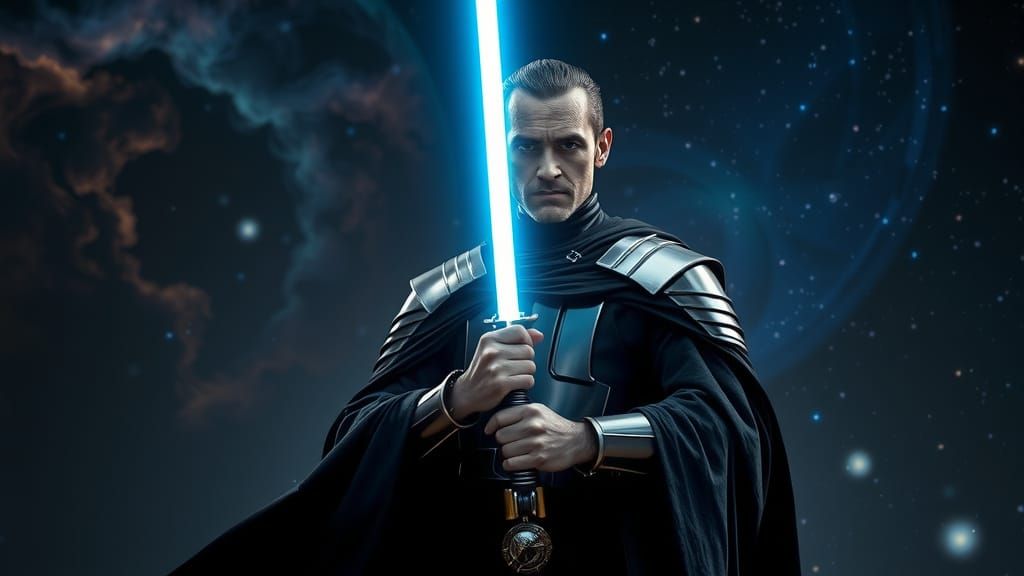 Chrome Armored Jedi Knight in Nebulae