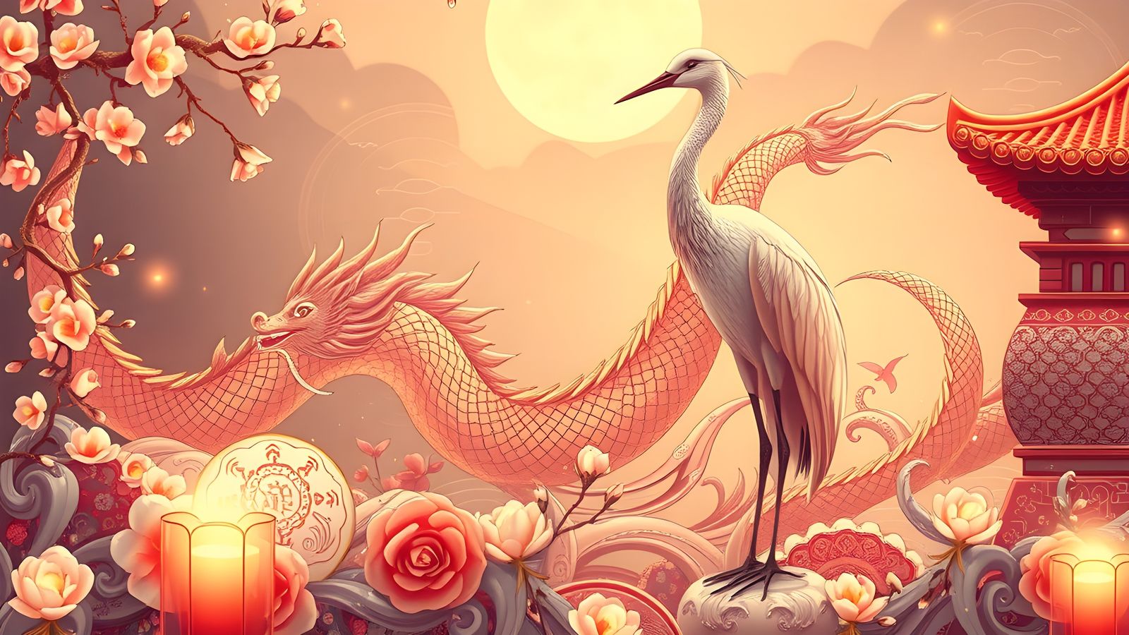 Asian-Inspired Art with Glass and Gold Accents