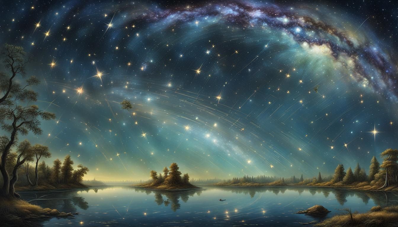Stunning Starry Sky Constellations, Digital Art