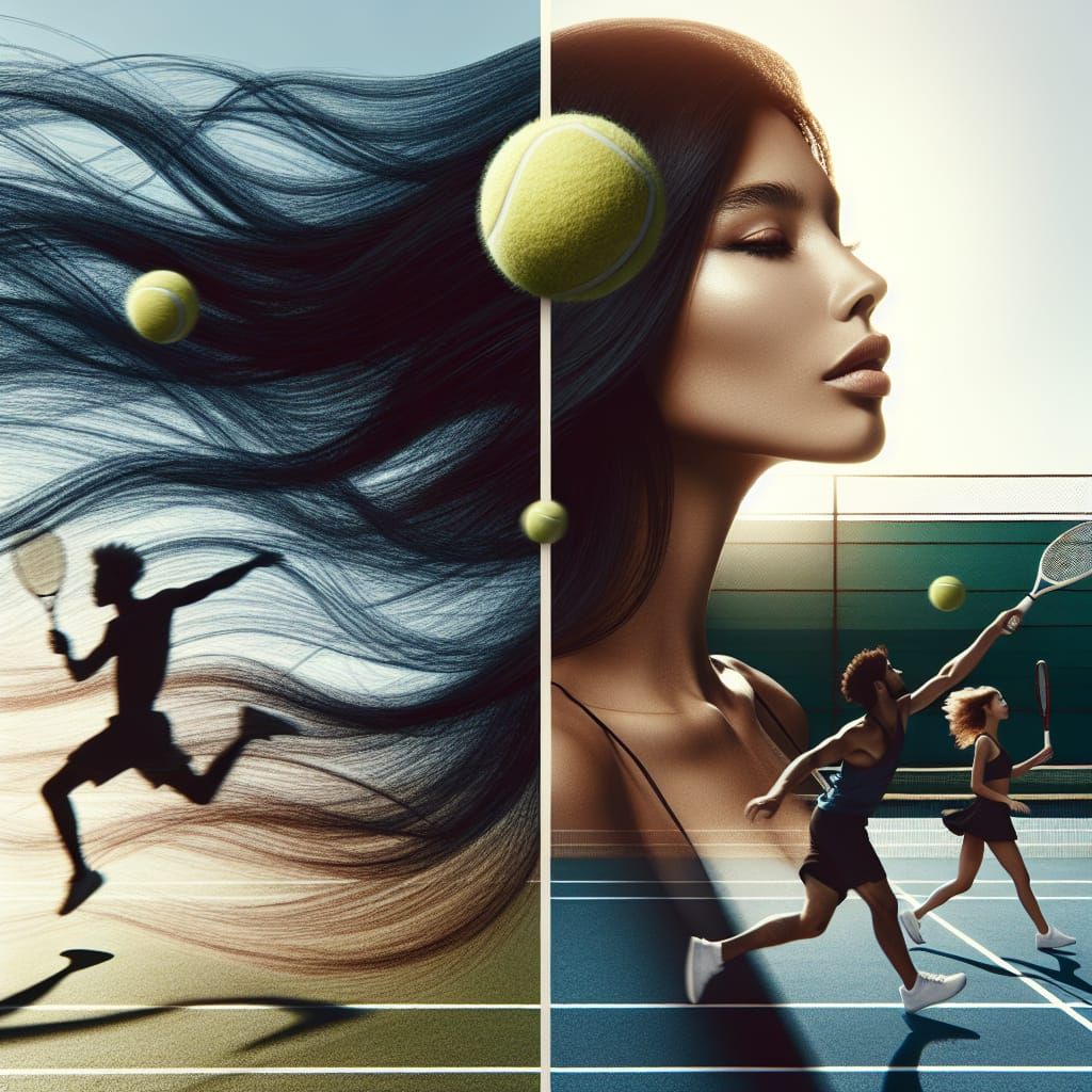 Surreal image of an ethereal woman with her hair gently move...