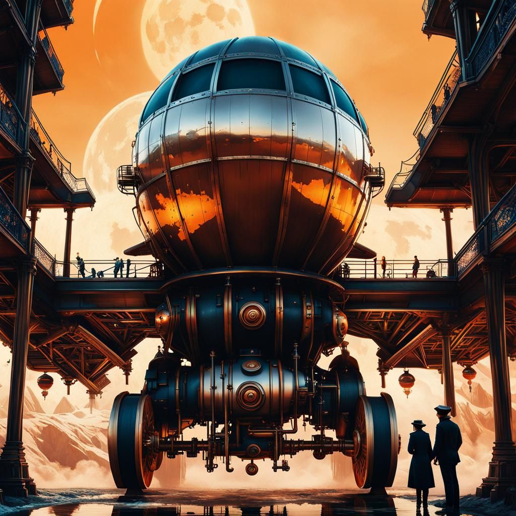 Steampunk Rocket to the Moon Attraction