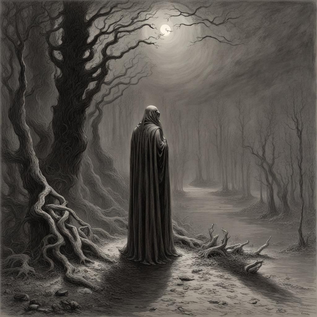 Eerie Silence: A Horror Scene in Detailed Style