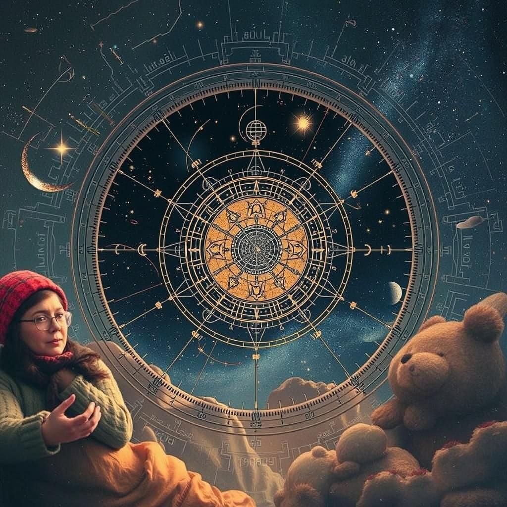 Astronomical Filigree in Mixed Media Poster Style