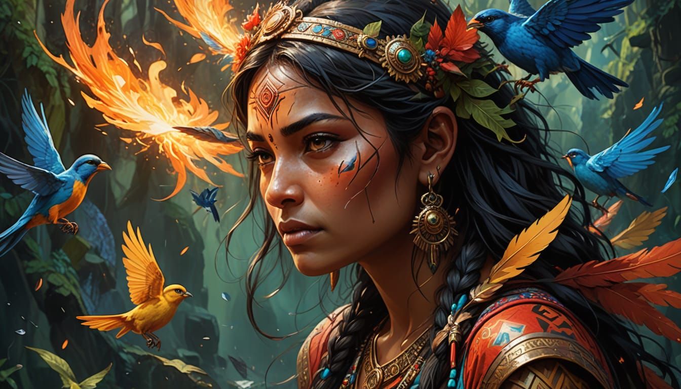 Mythical Goddess in Triple Form