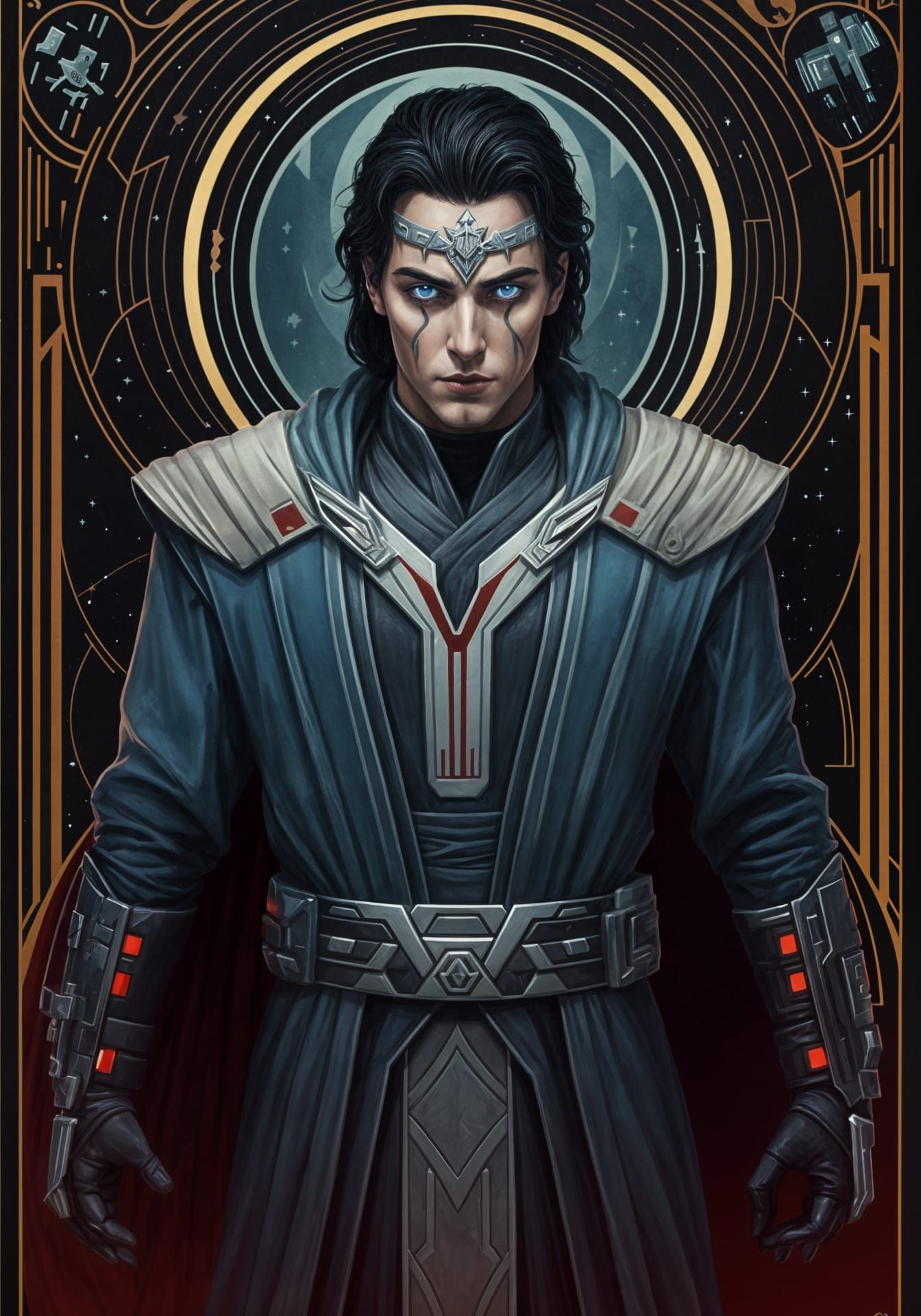 Art Deco Sith Lord Shoots Force-Lightning