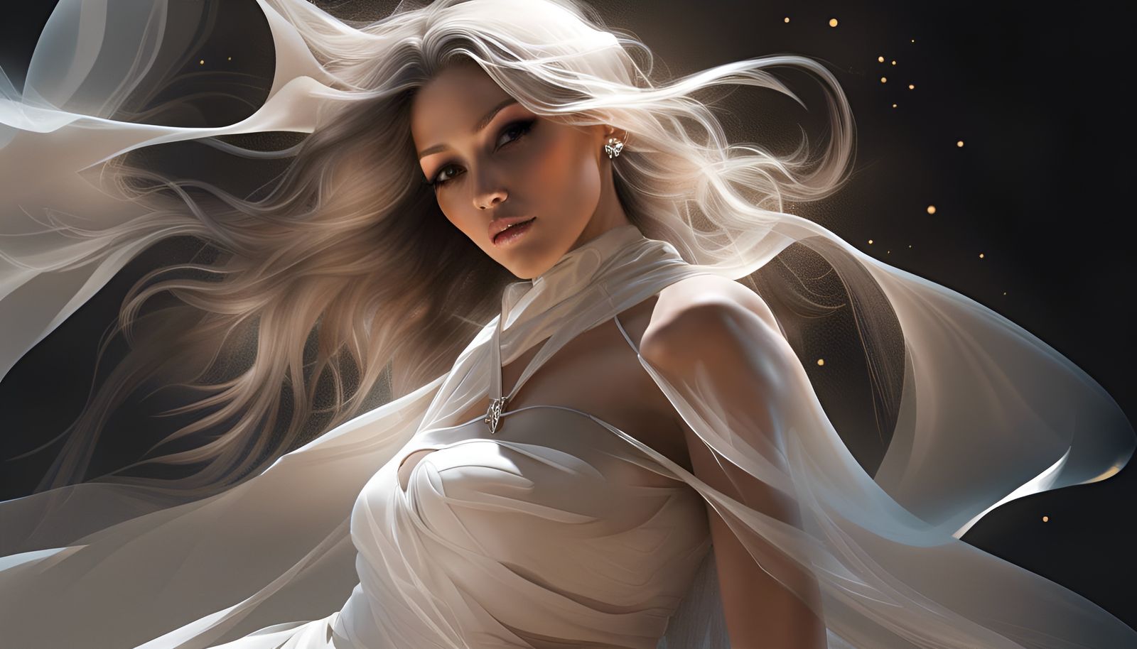 Ethereal Mummy in Desert Sands: Matte Painting