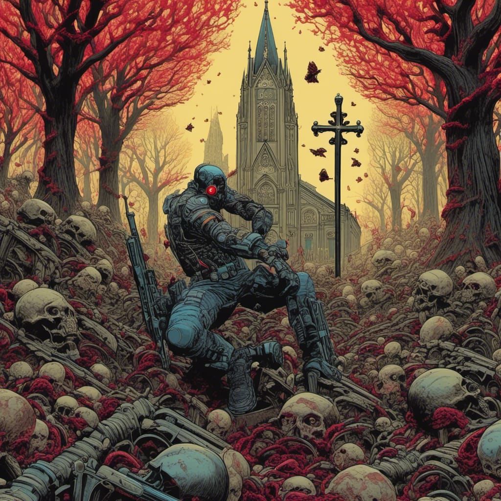 <lora:Surreal Comic:1.0>Soldier lies bleeding