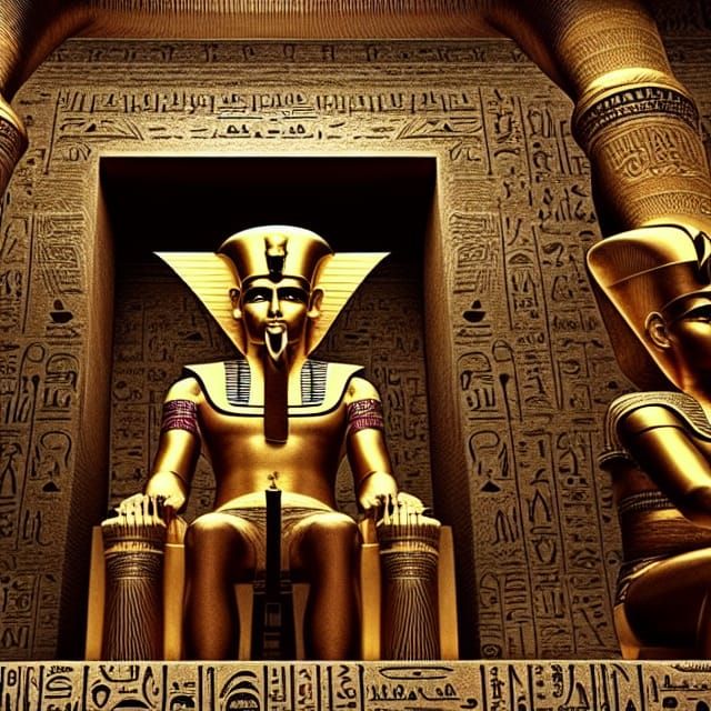 Pharaoh on His Throne: Epic Digital Matte Painting