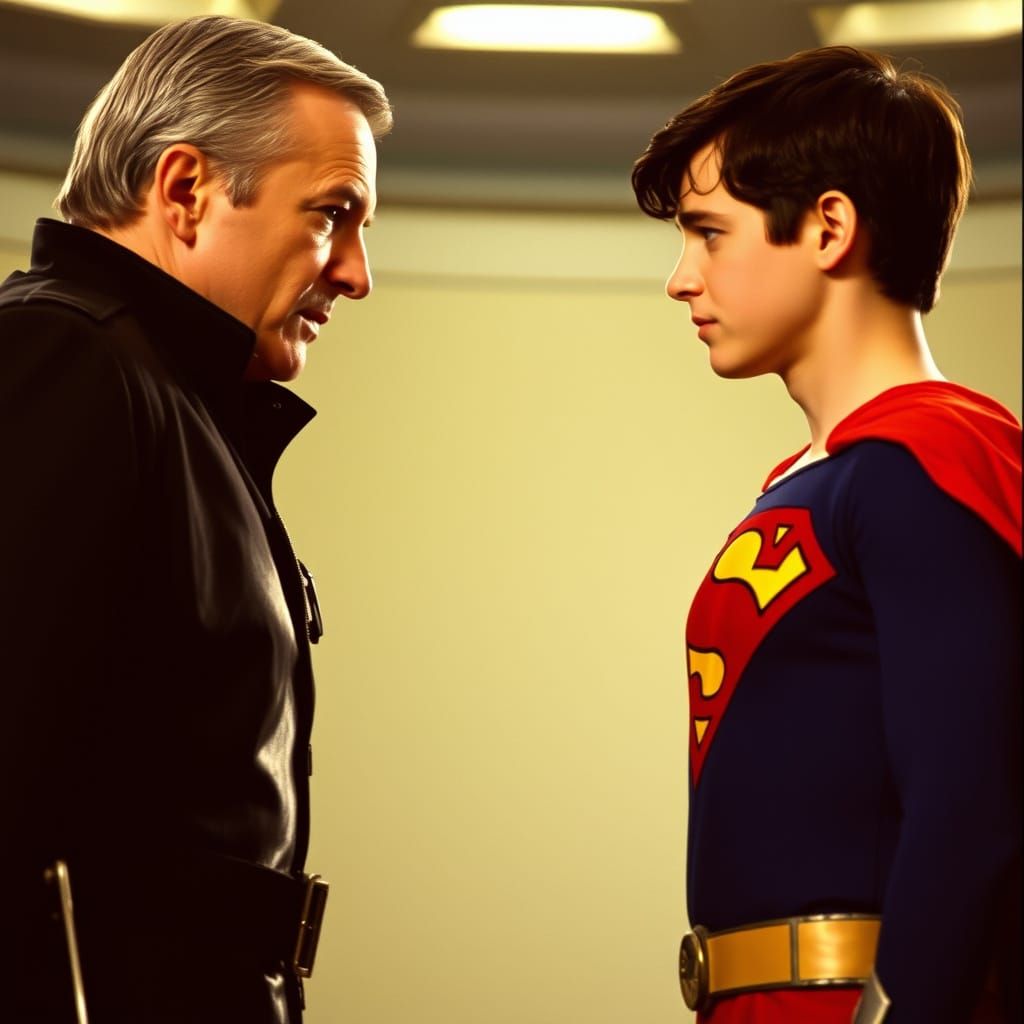 2001 Terence Stamp as General Zod confronts young Clark Kent...