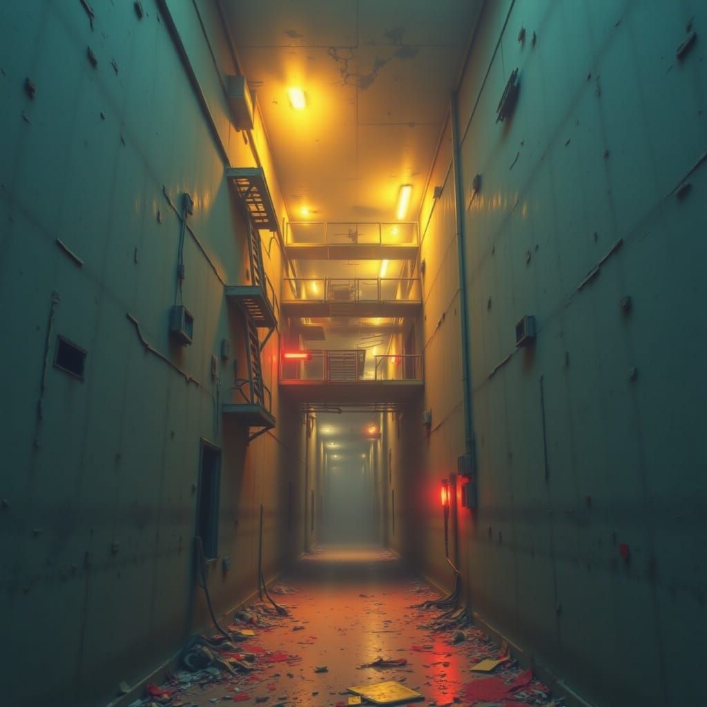 Distorted High-Rise in Double Exposure with Vibrant Hues