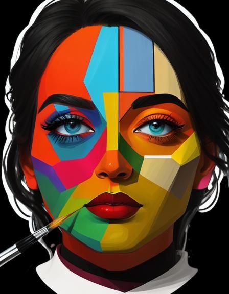 Abstract Geometric Volumes in Vibrant Colors