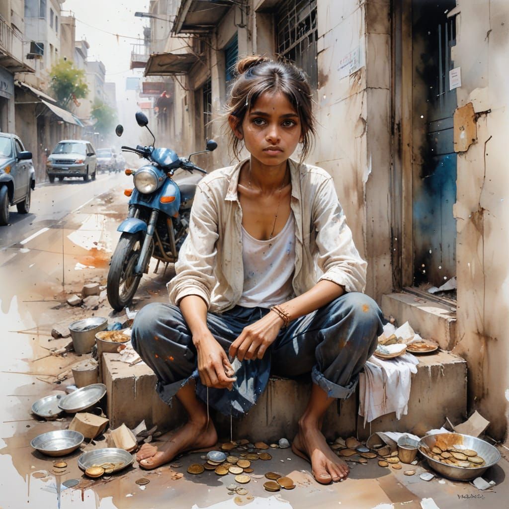 A Young Indian Girl's Kind Expression Amidst Mumbai's Bustli...